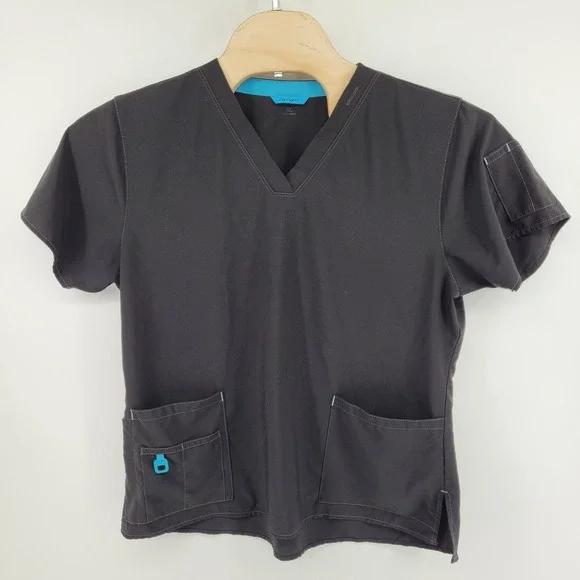 Carhartt Scrub Set Womens XL Black Force Cross-Flex V-Neck Cargo C12110 C52110 - Picture 5 of 9